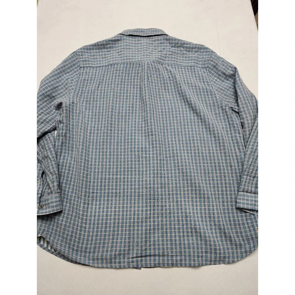 Carbon 2 Cobalt Shirt Mens 2XL Blue Plaid Cotton Long Sleeve Button Up Casual